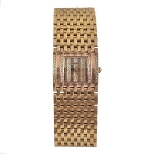 Vintage Croton Rose Gold-Tone Square Diamond Case Sapphire Crystal Women's Watch